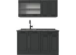 Vicco Cucina Monoblocco R-Line, 140 Cm , Pl Antracite, Casa Di Campagna Antracite/Antracite