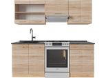 Vicco Cucina Componibile R-Line, 200 Cm , Pl Antracite, Rovere Sonoma/Goldkraft
