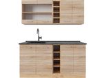Vicco Cucina Completa R-Line, 160 Cm , Pl Antracite, Rovere Sonoma/Goldkraft