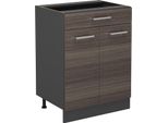 Vicco Mobiletto Base Per Cucina R-Line, 60 Cm Con Cassetto, Senza Piano Di Lavoro, Grigio Nobile/Antracite