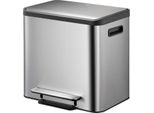 Eko - Pattumiera A Pedale Ecocasa Recycler 12+12 Litri - Acciaio Inox - Acciaio Inox Opaco