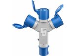 Goobay 76237 Adattatore CEE-Y, Da Spina Cee A Innesto Cee 3X - Adattatore Da Campeggio Per Aree Esterne, 16 A / 230 V