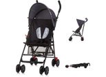 Chipolino Passeggino Amaya Buggy Capottina Parasole Regolabile, Pieghevole, Cestino Nero Uni