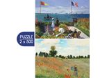 Grafika Puzzle Monet Art 500 Pezzi - Giardino Di Sainte Adresse E Campo Di Papaveri