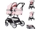 Carrozzina Chipolino 2 In 1 Borsa Fasciatoio Vista, Copripiedi, Cestino, Imbracatura Rosa
