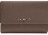Lazarotti Pelle Portafoglio Bologna Leather Zip Wallet With 15 Card Slots Taupe Marrone