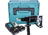 Makita Dhr 202 Rtjw Martello Perforatore A Batteria 18 V 20 Mm 2,0 J Bianco + 2 Batterie 5,0 Ah + Caricabatteria + Makpac