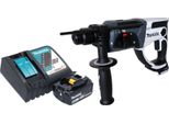 Makita Dhr 202 RG1W Martello Perforatore A Batteria 18 V 20 Mm 2,0 J Bianco + 1X Batteria 6,0 Ah + Caricabatteria