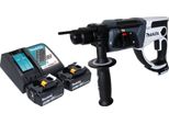 Makita Dhr 202 Rtw Trapano A Percussione A Batteria 18 V 20 Mm 2,0 J Bianco + 2X Batteria 5,0 Ah + Caricabatteria