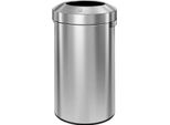 Eko - Cestino Per Rifiuti Urbani 120 Litri - Acciaio Inox - Acciaio Inox Opaco