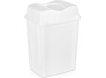 Orion | Cestino Per Rifiuti 28 L - Bianco - Plastica Robusta - Con Pratico Coperchio A Cerniera - Ideale Per Cucina E Bagno