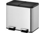 Eko - Riciclatore A Spacco Essenziale Treteimer 10+10 Litri - Acciaio Inox - Matt Edelstahl