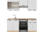 Vicco Cucina Componibile Fame-Line, 200 Cm , Pl Rovere, Bianco Casa Di Campagna/Quercia Dorata