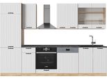 Vicco Cucina Componibile Fame-Line, 300 Cm , Pl Antracite, Bianco Casa Di Campagna/Quercia Dorata