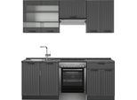 Vicco Cucina Componibile Fame-Line, 200 Cm , Pl Antracite, Grigio Scuro/Antracite