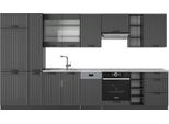 Vicco Cucina Componibile Fame-Line, 355 Cm , Pl Marmo, Grigio Scuro/Antracite