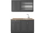 Vicco Cucina Monoblocco Fame-Line, 140 Cm , Pl Rovere, Landhaus Antrazit-Oro/Antracite