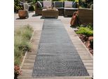 Tappeto Moderno Per Esterni Resistente Alle Intemperie Terrazza Balcone Stile Boho Alta Qualità Facile Da Pulire Antracite Dimensioni - 80 X 250 Cm