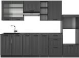 Vicco Cucina Componibile Fame-Line, 280 Cm , Pl Antracite, Grigio Scuro/Antracite