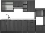 Vicco Cucina Componibile Fame-Line, 280 Cm , Pl Marmo, Grigio Scuro/Antracite