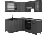 Vicco Cucina Angolare Completa Fame-Line, 190 X 46 Cm Senza Piano Di Lavoro, Grigio Scuro/Antracite