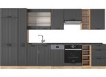 Vicco Cucina Componibile Fame-Line, 355 Cm , Pl Antracite, Grigio Scuro/Quercia Dorata