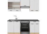 Vicco Cucina Componibile Fame-Line, 200 Cm , Pl Antracite, Bianco Casa Di Campagna/Quercia Dorata