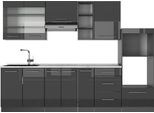 Vicco Cucina Componibile Fame-Line, 280 Cm , Pl Marmo, Antracite Lucido/Antracite