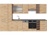 Vicco Cucina Componibile Fame-Line, 355 Cm , Pl Antracite, Quercia Dorata/Quercia Dorata