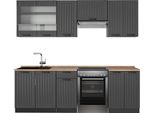 Vicco Cucina Componibile Fame-Line, 240 Cm , Pl Rovere, Grigio Scuro/Antracite