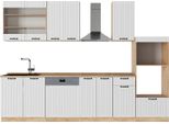Vicco Cucina Componibile Fame-Line, 300 Cm Con Armadio Alto, Pl Rovere, Bianco Casa Di Campagna/Quercia Dorata