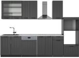 Vicco Cucina Componibile Fame-Line, 300 Cm Con Armadio Alto, Pl Marmo, Grigio Scuro/Antracite