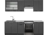 Vicco Cucina Componibile Fame-Line, 240 Cm , Pl Marmo, Grigio Scuro/Antracite