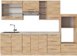 Vicco Cucina Componibile Fame-Line, 280 Cm , Pl Marmo, Quercia Dorata/Quercia Dorata