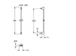 Asta Doccia Kwc Ar, F3, Ottone Cromato, Supporto Doccia In Plastica, 900 Mm