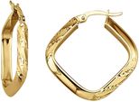 Paar Creolen Firetti "Schmuck Geschenk Gold 375 Ohrschmuck Ohrringe Struktur", Gold (Gelbgoldfarben), Ohrringe, Damen, Gelbgold 375
