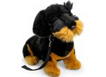 Carl Dick Bassotto, Bassotto A Pelo Ruvido Con Guinzaglio Seduto Nero Ca. 30Cm 3528 Peluche, Peluche, Peluche