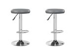 Syfax™ Sgabelli Da Bar 2 Pz Grigi In Pelle Finta