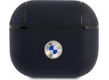 Bmw Bma3Sslna Coperchio Airpods 3 Blu/Navy Geniune Pelle Logo Argento
