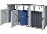Cassonetto Per Rifiuti "Tarbek"" Per 3 Tonnellate Fodera Per Rifiuti Acciaio Zincato Cassonetto Per Rifiuti Antracite 121X219X82Cm"