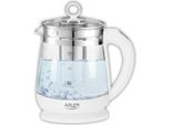 Adler | Bollitore | Ad 1299 | Elettrico | 2200 W | 1,5 L | Vetro / Acciaio Inox | Base Girevole A 360° | Bianco