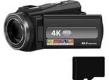 INF Camcorder Videokamera 4K/48MP/16x Zoom/IR-Nachtsicht/Fernbedienung/32-GB-Karte
