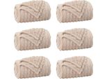 Vidaxl Coperte 6 Pezzi Beige 150 X 130 Cm Pile