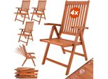 Casaria Set 4 Sedie Giardino Vanamo Legno Eucalipto Pieghevole Con Braccioli Sedia Schienale Alto
