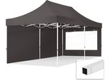 Toolport 3X6M Gazebo Pieghevole Con Laterali (Finestre Panoramiche), Economy Acciaio, Grigio Scuro