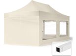 Toolport 3X6M Gazebo Pieghevole Con Laterali (Finestre Panoramiche), Economy Acciaio, Crema