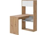 Dmora Scrivania Apogee 140X108X70H Cm Bianco, Angolare Modulabile