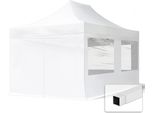 Toolport 3X4,5M Gazebo Pieghevole Con Laterali (Finestre Panoramiche), Economy Acciaio, Bianco