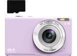 INF Digitalkamera 48 MP, 2,7 K FHD, 16-facher Digitalzoom, Webcam, Autofokus Helles Lila