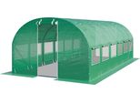 Toolport Serra Da Giardino Tunnel Serra Orto Stabile E Robusto 4X6M - Telo Pe 180G/M² Verde Transparente